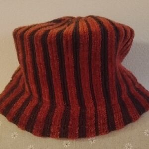 Laura Ashley Red and Black Striped Hat